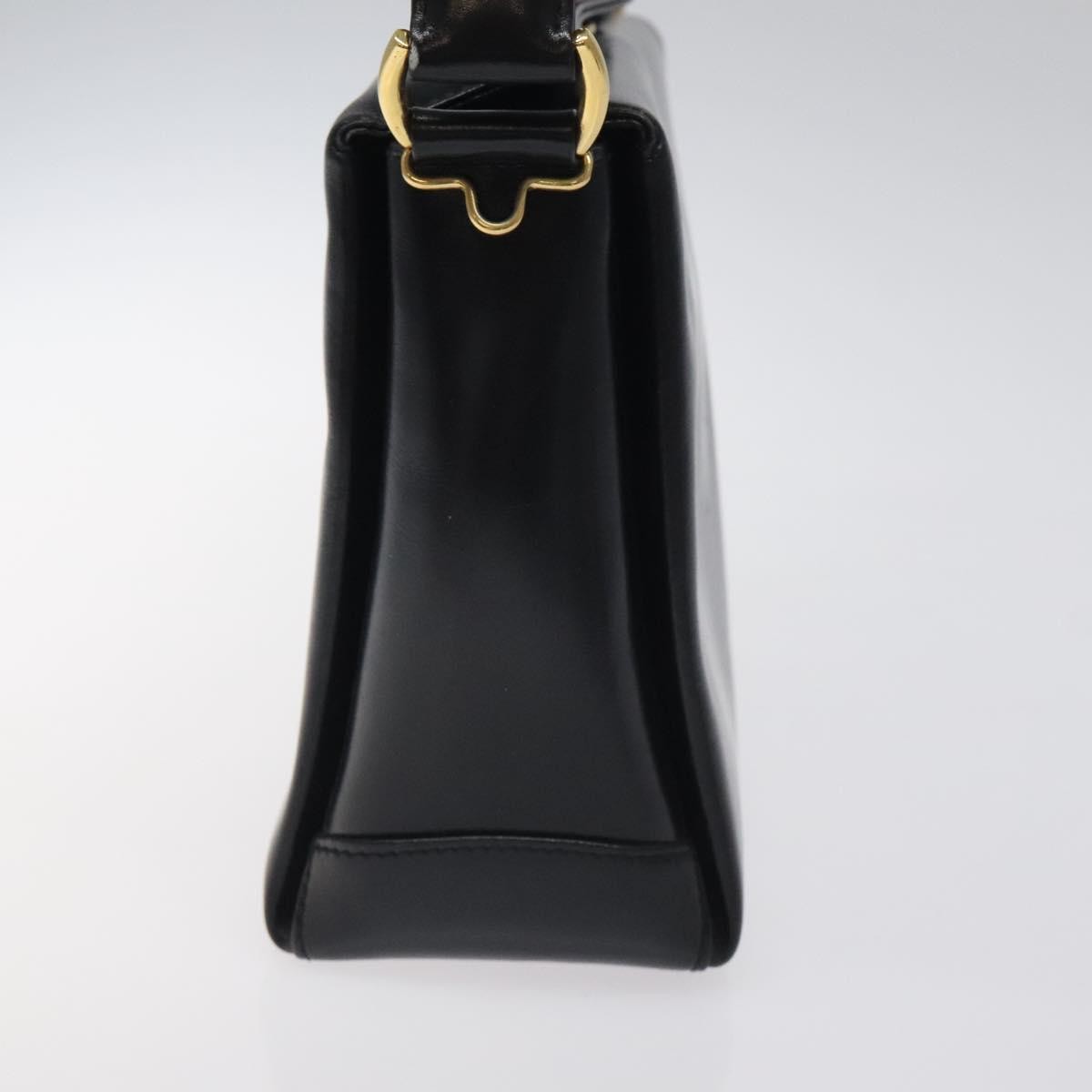 Gucci Vintage Convertible Bamboo Box Crossbody Bag Leather, BLACK, LEATHER, Crossbody bag