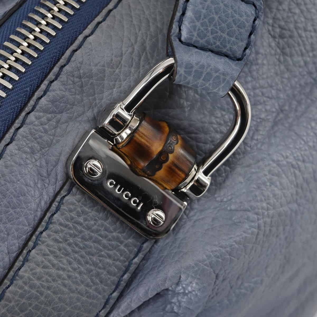 Gucci Bamboo Bar Shoulder Bag Leather, BLUE, LEATHER, Shoulder bag