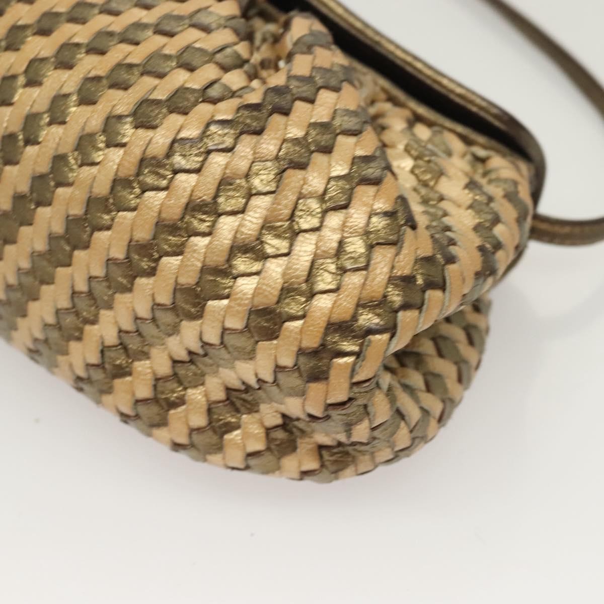 Fendi Vintage Shoulder Bag Leather, GOLD, LEATHER, Shoulder bag