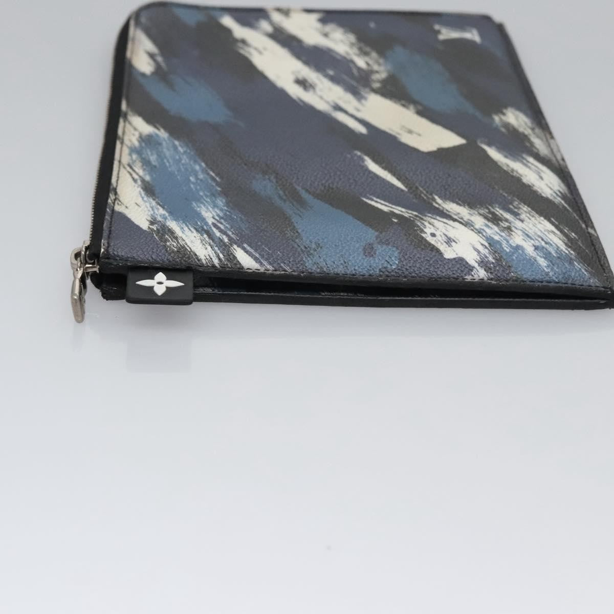 Louis Vuitton Pochette Jour Limited Edition Camouflage Printed Coated Canvas, BLUE, LEATHER, Clutche & pouche