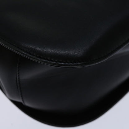 Salvatore Ferragamo Gancini handbag Leather, BLACK, LEATHER, Handbag