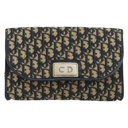 Christian Dior Vintage CD trotter Shoulder bag Canvas, NAVY, CANVAS, Shoulder bag