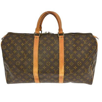 Louis Vuitton Keepall Bag Monogram Canvas, BROWN, CANVAS, Travel bag