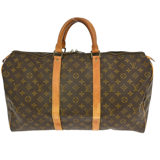 Louis Vuitton Keepall Bag Monogram Canvas, BROWN, CANVAS, Travel bag