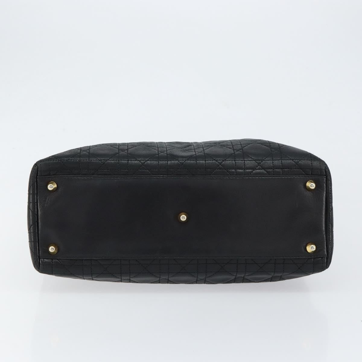 Christian Dior Vintage Lady Dior Bag Cannage Quilt Lambskin, BLACK, LEATHER, Handbag