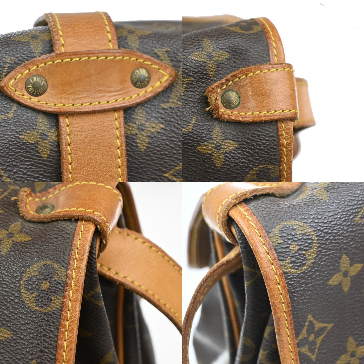 Louis Vuitton Saumur Handbag Monogram Canvas, Brown, Canvas, Shoulder Bag