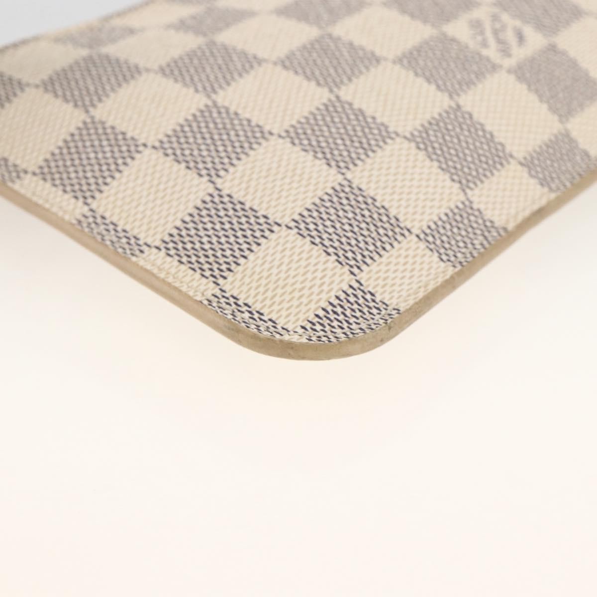 Louis Vuitton Neverfull Pochette Damier, WHITE, CANVAS, Clutche & pouche