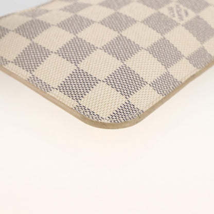 Louis Vuitton Neverfull Pochette Damier, WHITE, CANVAS, Clutche & pouche