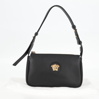 Versace Medusa Shoulder Bag Leather, BLACK, LEATHER, Shoulder bag