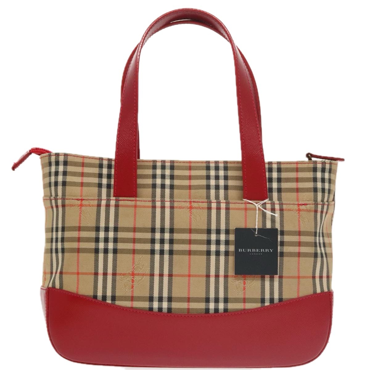 Burberry Nova Handbag Check Pattern, BEIGE, CANVAS, Handbag