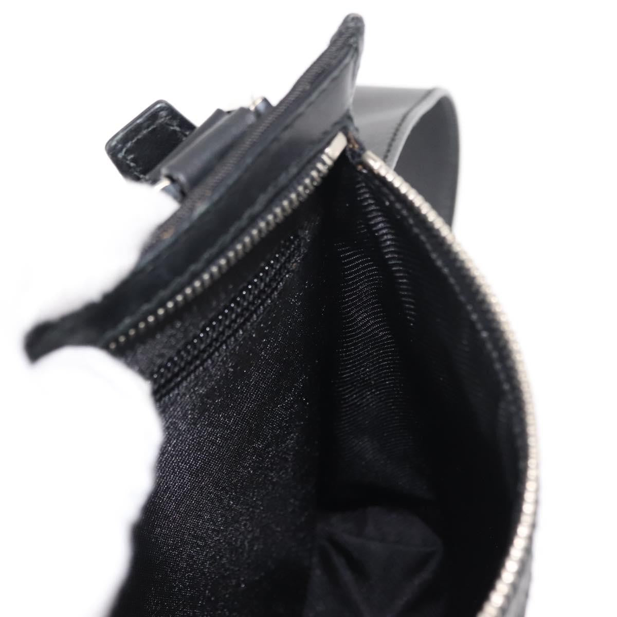 Gucci Vintage Flat Messenger Bag Nylon and Leather, BLACK, NYLON, Shoulder bag