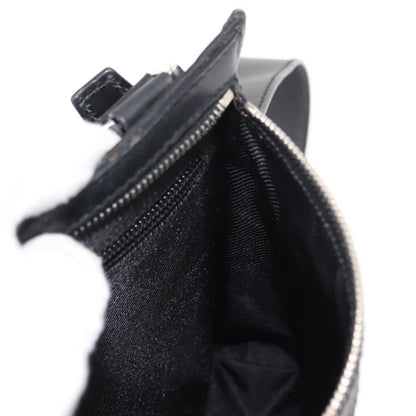 Gucci Vintage Flat Messenger Bag Nylon and Leather, BLACK, NYLON, Shoulder bag