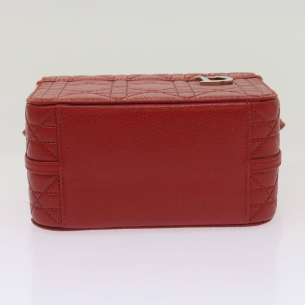 Christian Dior Vanity cosmetic pouch Cannage Leather, RED, LEATHER, Clutche & pouche