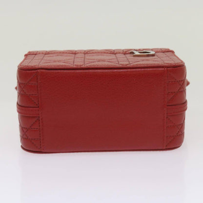 Christian Dior Vanity cosmetic pouch Cannage Leather, RED, LEATHER, Clutche & pouche