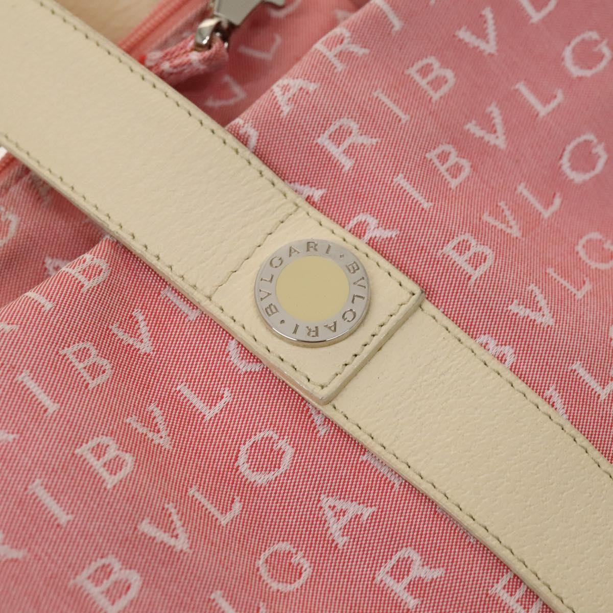 Bvlgari B.Zero1 Logomania Bag Canvas with Leather, PINK, CANVAS, Tote bag