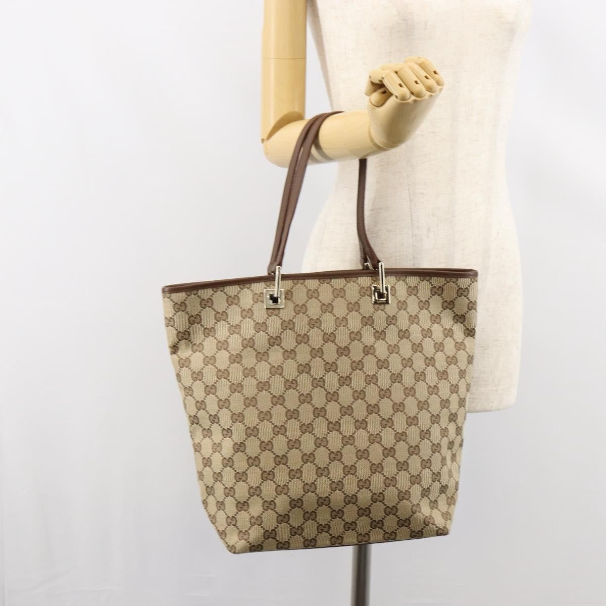 Gucci Vintage Bucket Shopping Tote GG Canvas, BEIGE, CANVAS, Tote bag