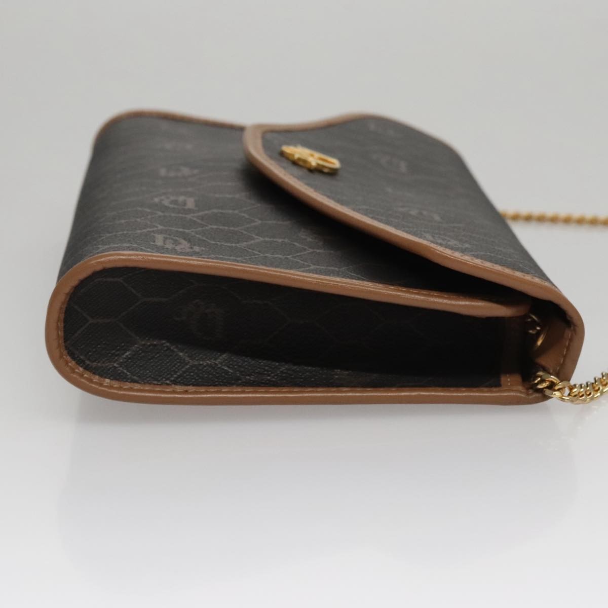 Christian Dior Vintage Honeycomb chain Canvas, BLACK, CANVAS, Shoulder bag