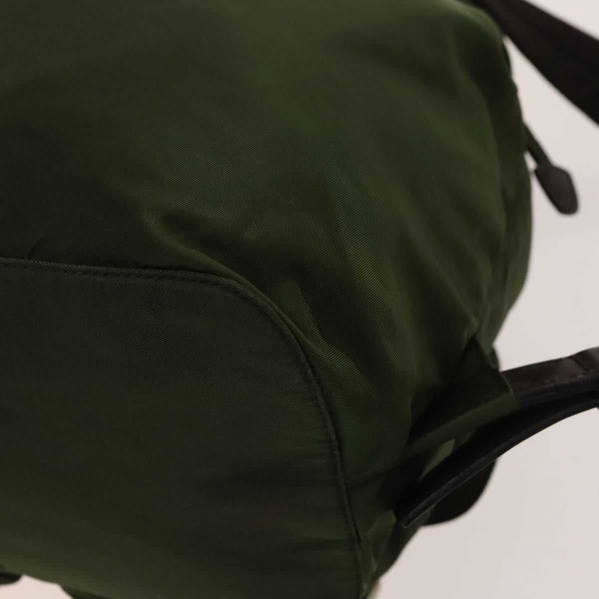 Prada Vela Double Front Pocket Backpack Tessuto with Saffiano Leather, KHAKI, NYLON, Backpack