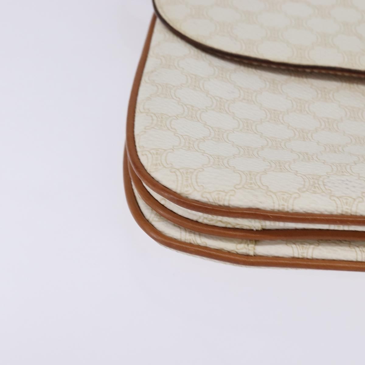 Celine Macadam Shoulder Bag PVC Leather, WHITE, CANVAS, Shoulder bag