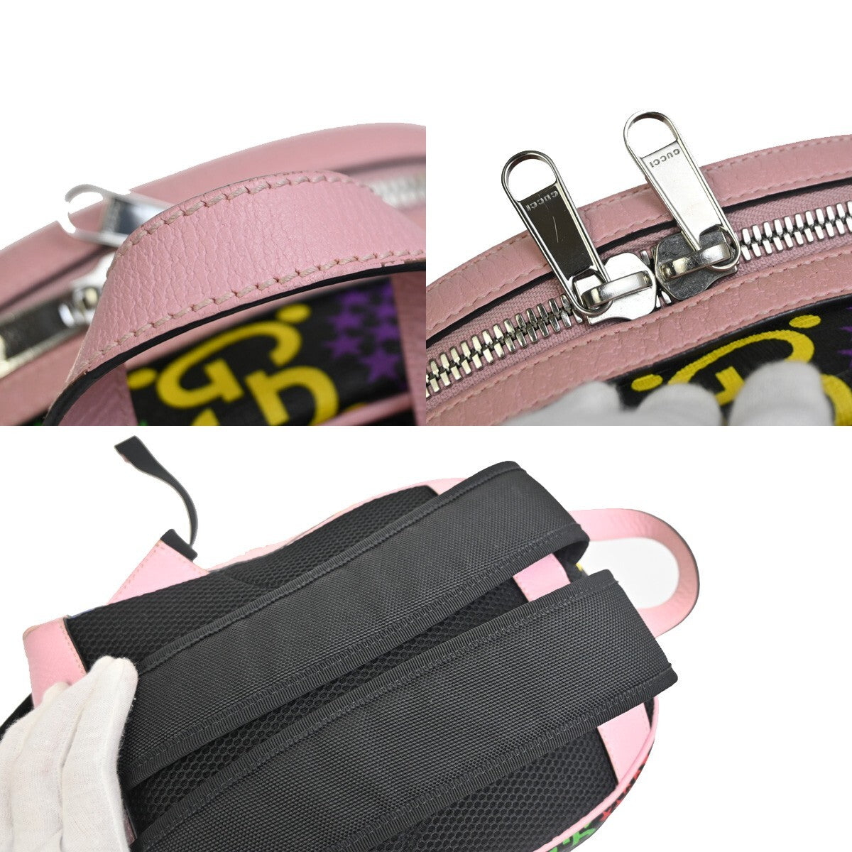 Gucci Zip Pocket Backpack Psychedelic Print GG Coated Canvas, MULTICOLOUR, LEATHER, Backpack