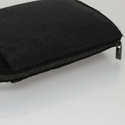 Fendi FF Logo Pouch Canvas, BLACK, CANVAS, Clutche & pouche