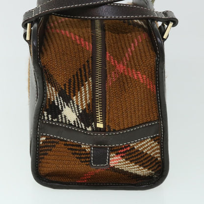 Burberry Blue Label Handbag Wool, BROWN, WOOL, Handbag