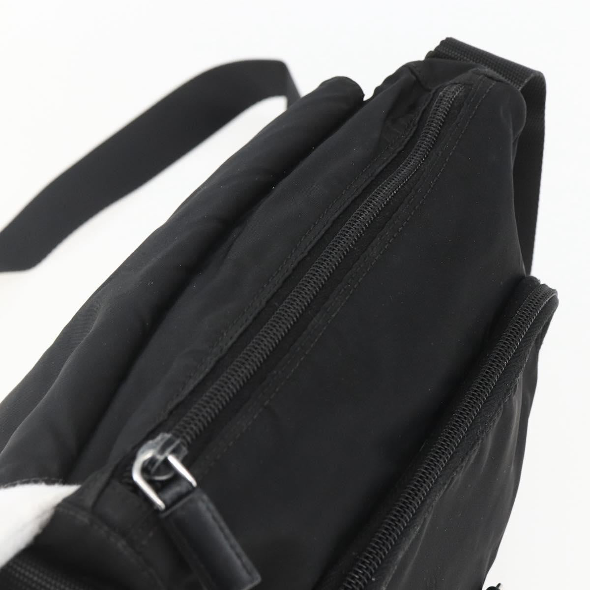 Prada Buckle Messenger Bag Tessuto, BLACK, NYLON, Shoulder bag