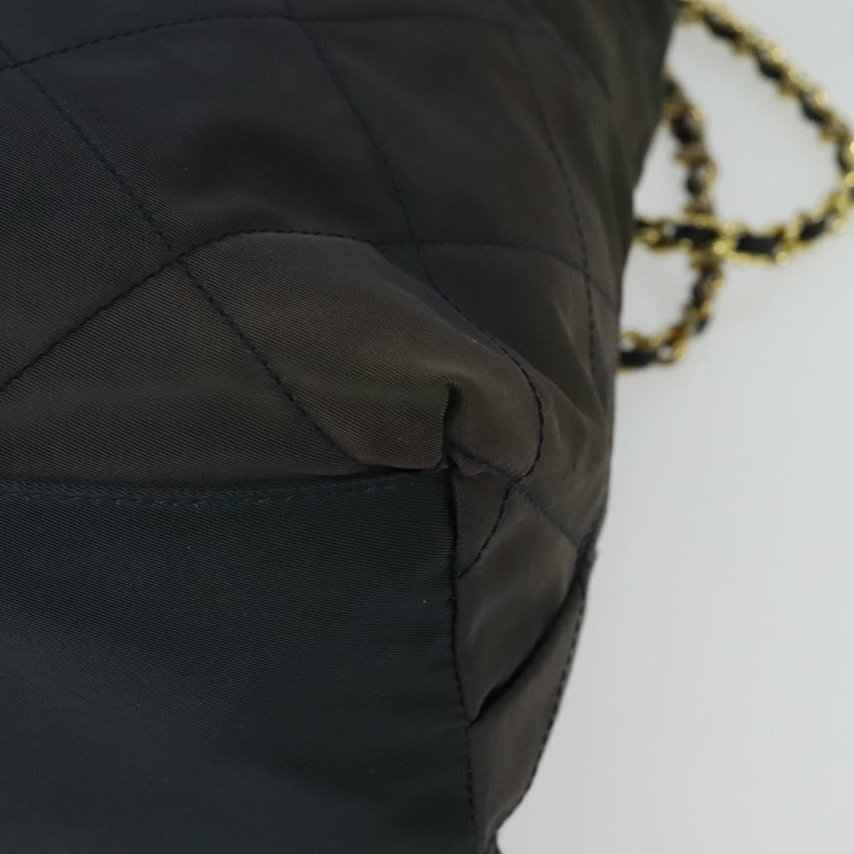 Prada Chain Shoulder Bag Quilted Tessuto, NAVY, NYLON, Shoulder bag