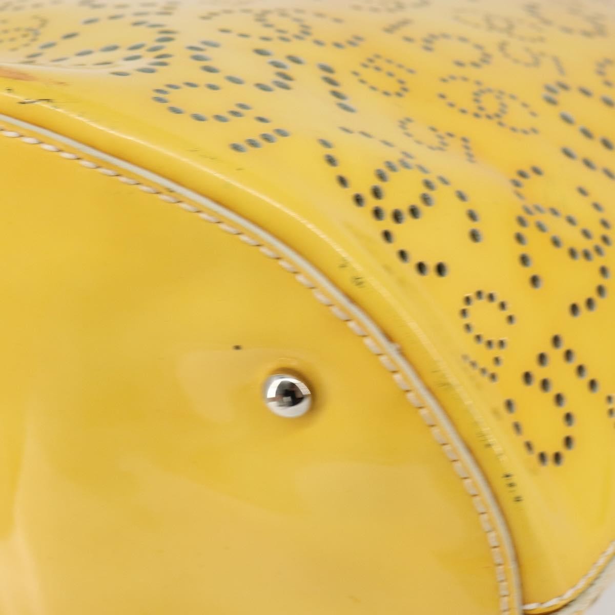 Chanel CC No.5 Shopping Tote Perforated Patent, YELLOW, PATENT_LEATHER, Tote bag