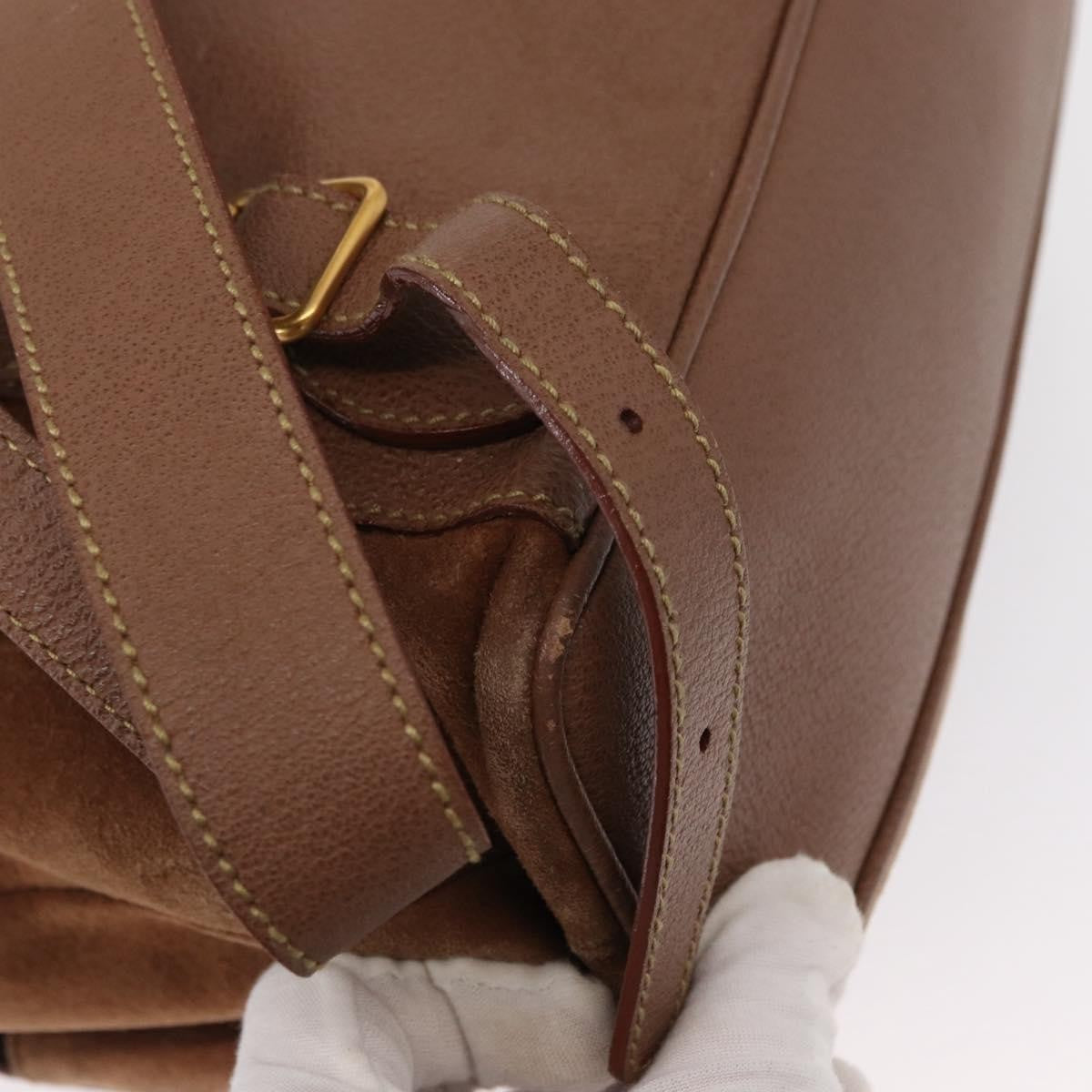 Gucci Vintage Bamboo Backpack Suede, BROWN, SUEDE, Backpack