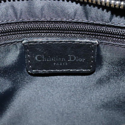 Christian Dior Vintage Street Chic Shoulder Handbag Diorissimo Canvas with Leather, BLACK, CANVAS, Shoulder bag