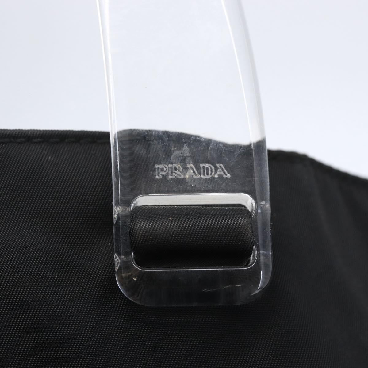 Prada Resin Handle Tote Tessuto, BLACK, NYLON, Tote bag