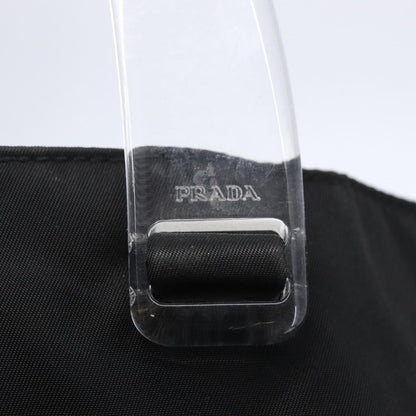 Prada Resin Handle Tote Tessuto, BLACK, NYLON, Tote bag