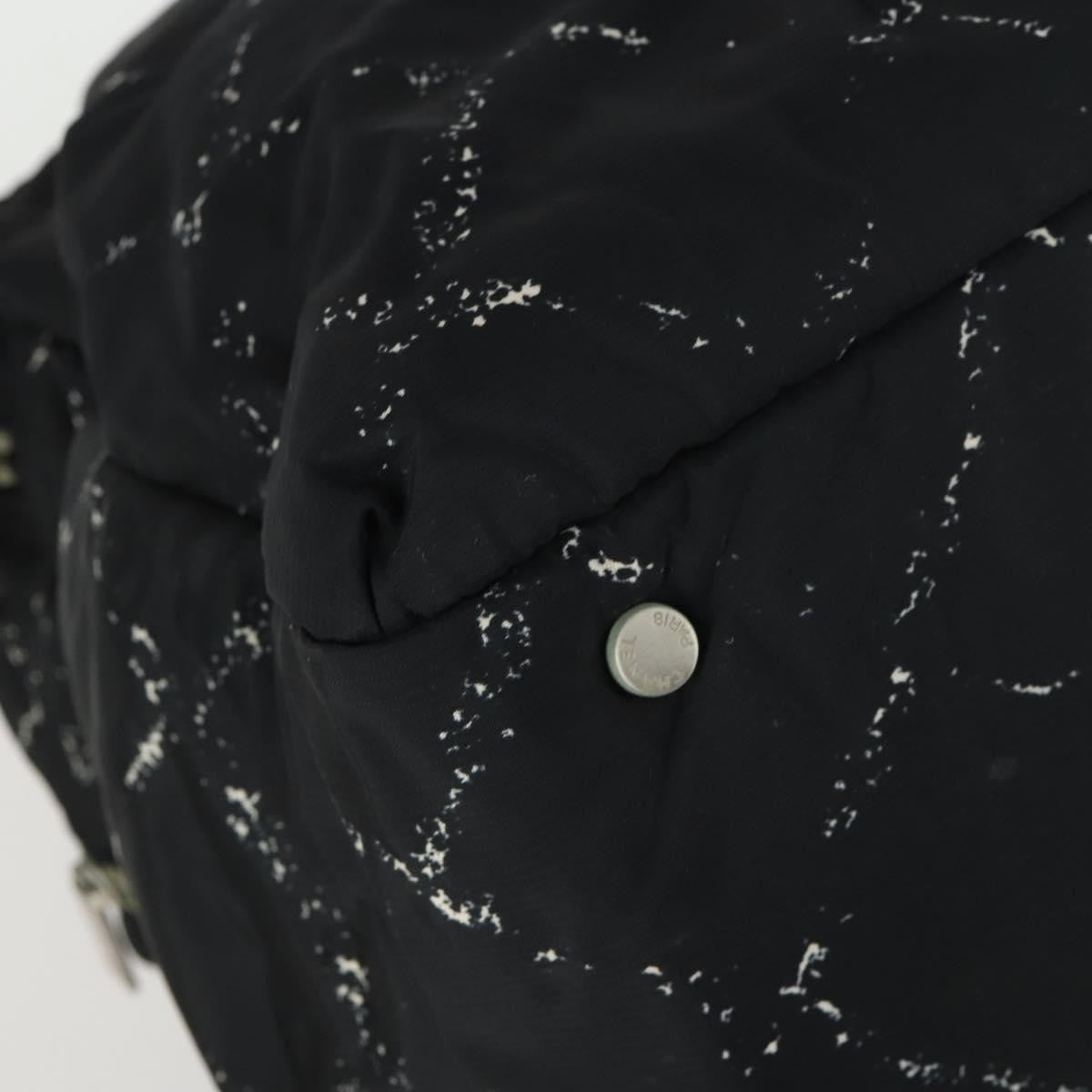 Chanel Travel Line Boston Bag Printed Nylon, BLACK, NYLON, Travel bag