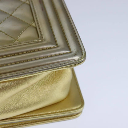 Chanel Boy Flap Bag Quilted Patent, GOLD, PATENT_LEATHER, Shoulder bag