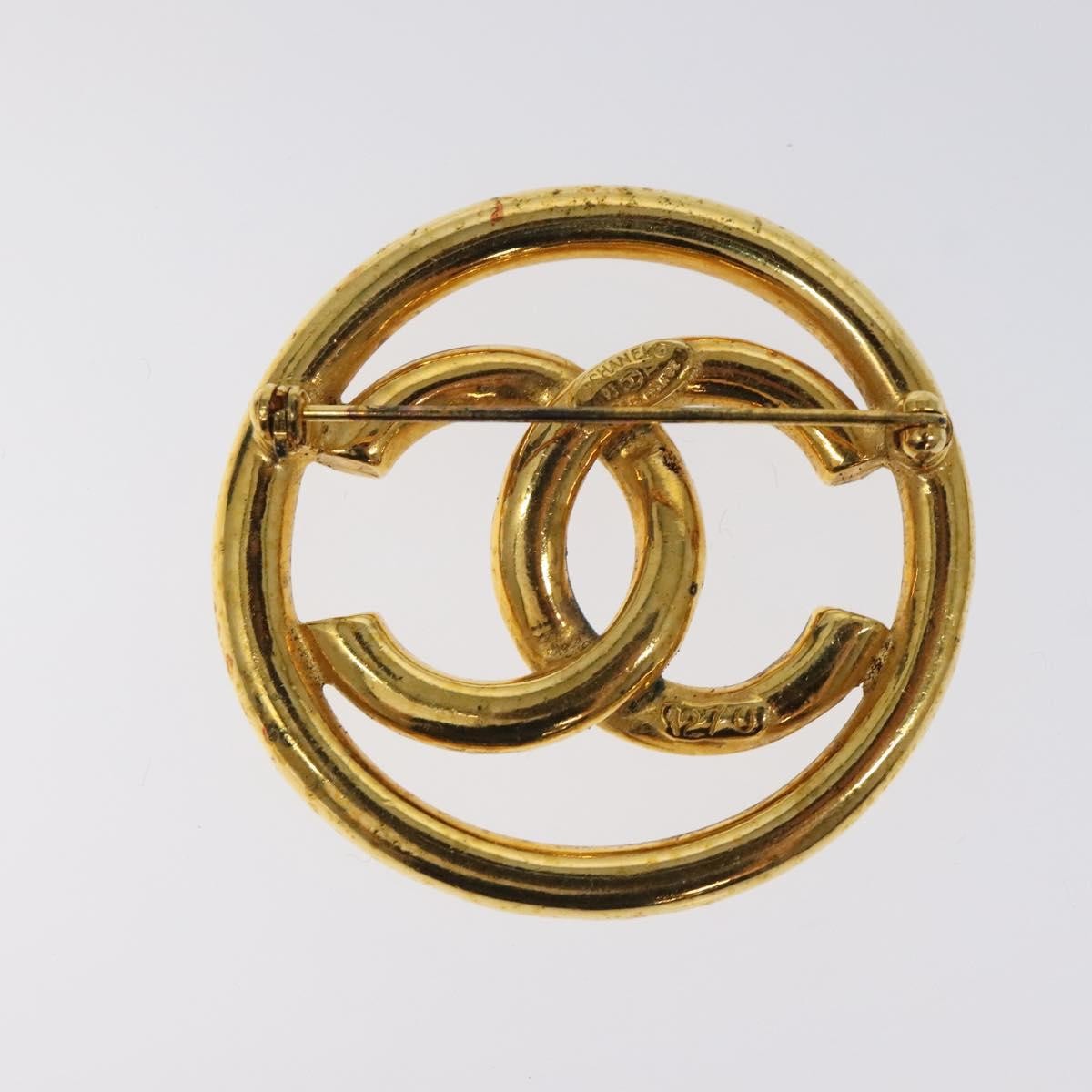 Chanel CC Brooch Metal, GOLD, METAL, Brooch