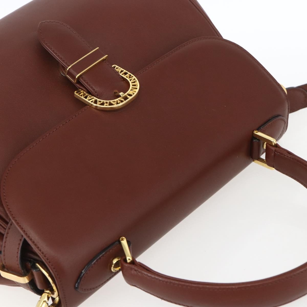 Valentino Garavani Vintage Handbag Leather, BROWN, LEATHER, Handbag