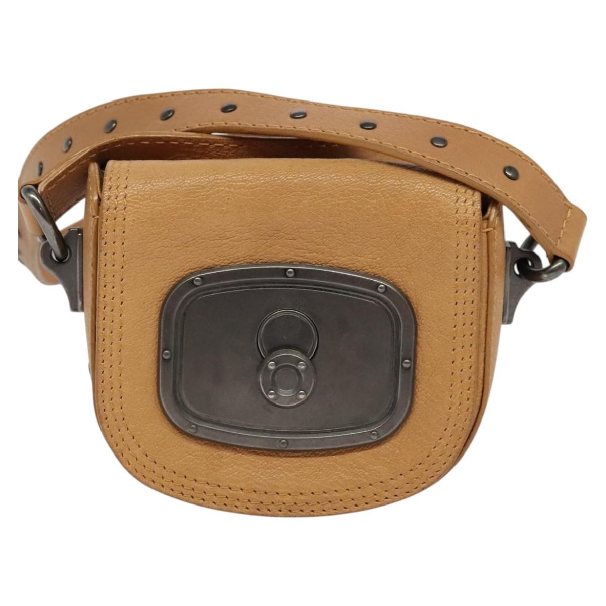 Celine Shoulder Bag Leather, BROWN, LEATHER, Shoulder bag