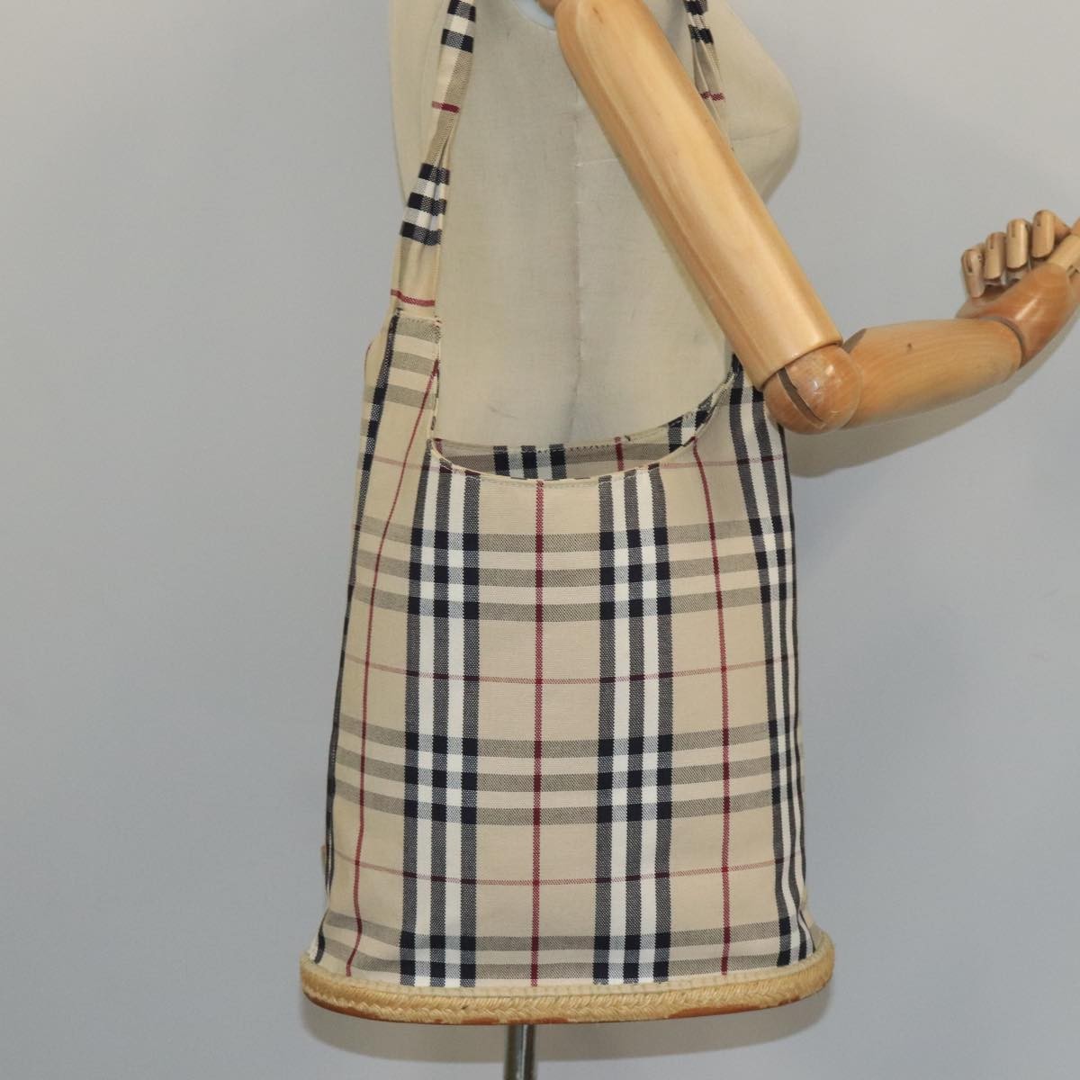 Burberry Nova check Shoulder bag Canvas, BEIGE, CANVAS, Shoulder bag