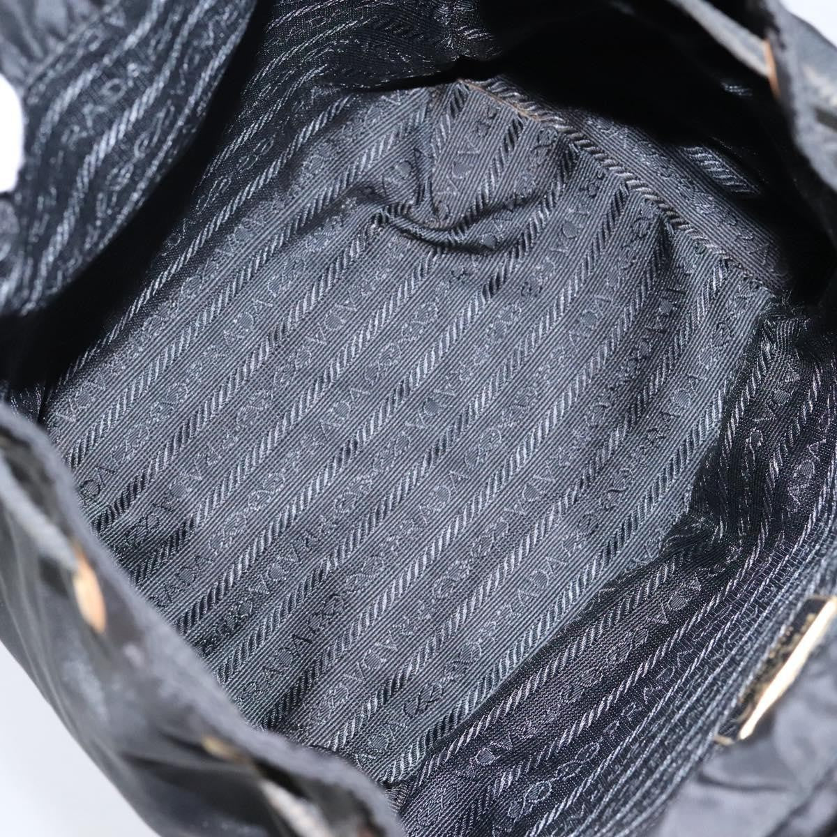 Prada Flap Drawstring Backpack Tessuto, BLACK, NYLON, Backpack