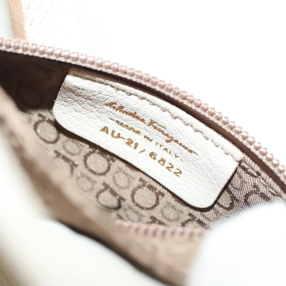 Salvatore Ferragamo Gancini handbag Leather, WHITE, LEATHER, Handbag