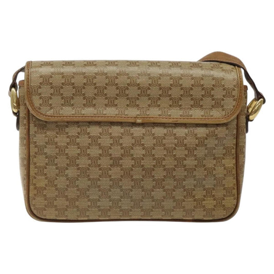 Celine Vintage Macadam Shoulder Bag Canvas, BEIGE, CANVAS, Shoulder bag