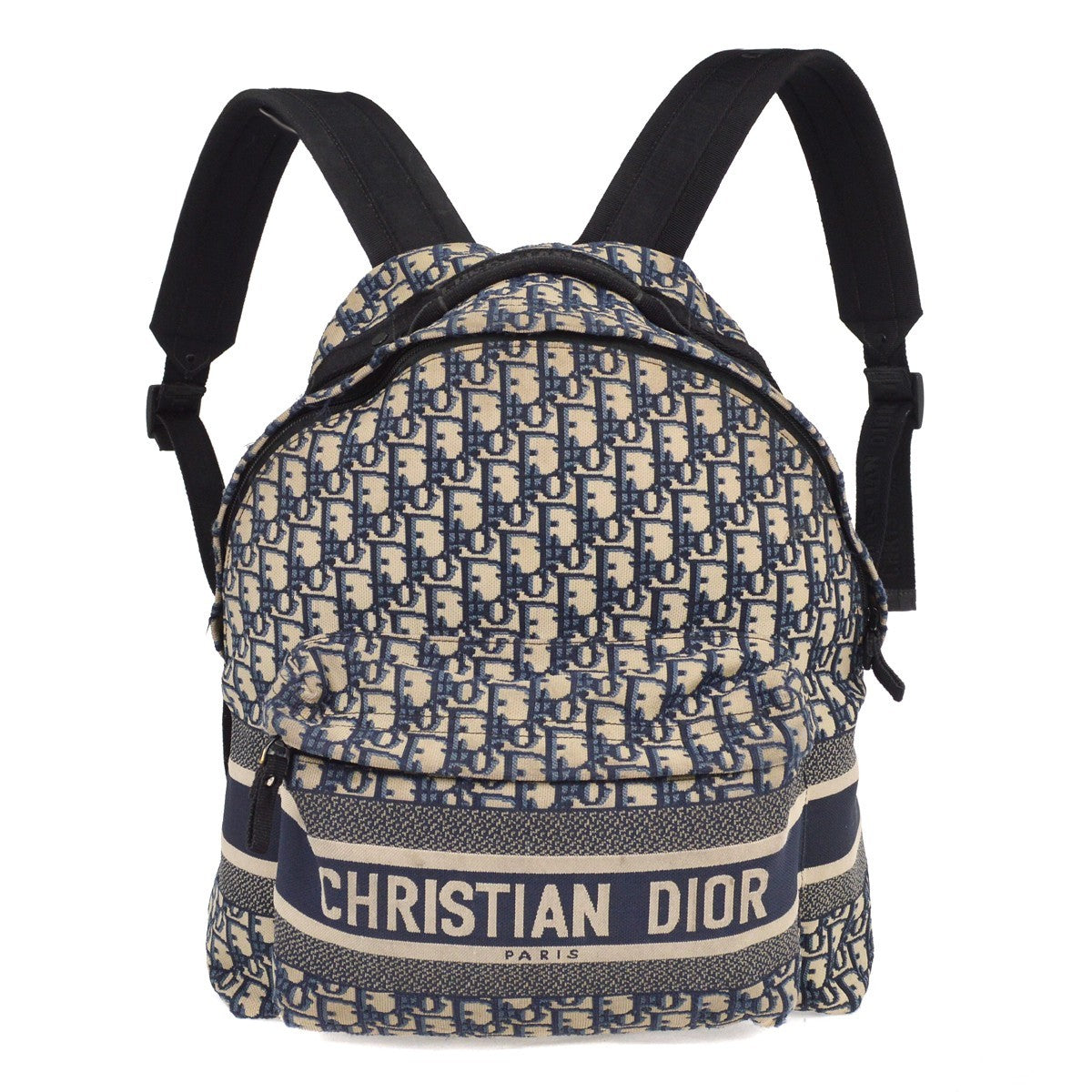 Christian Dior Travel Backpack Oblique Canvas, BLUE, CANVAS, Backpack