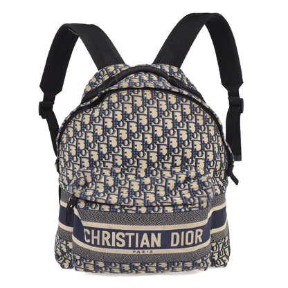 Christian Dior Travel Backpack Oblique Canvas, BLUE, CANVAS, Backpack