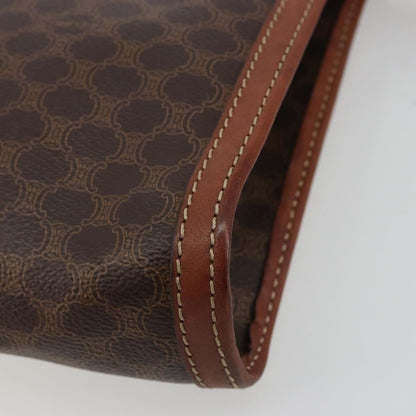 Celine Logo Triomphe Pouch Canvas and leather, Brown, Canvas, Clutch