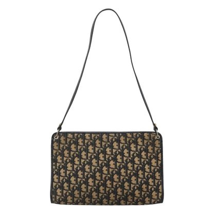 Christian Dior Vintage Trotter Shoulder Bag Canvas, NAVY, CANVAS, Shoulder bag