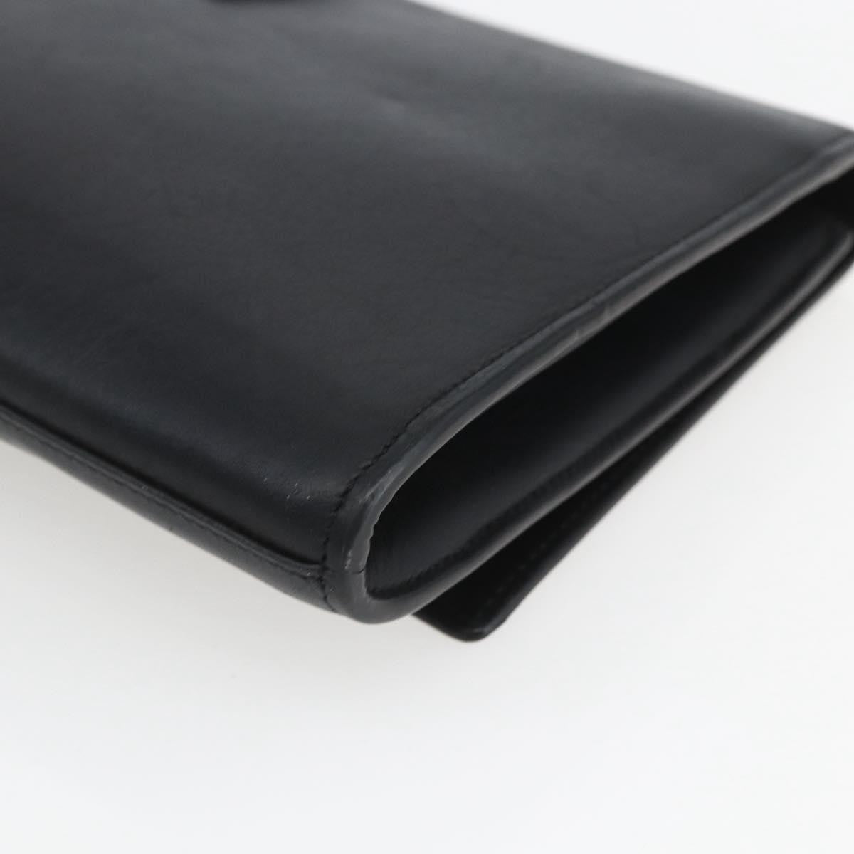 Saint Laurent Chyc Clutch Leather, BLACK, LEATHER, Clutche & pouche