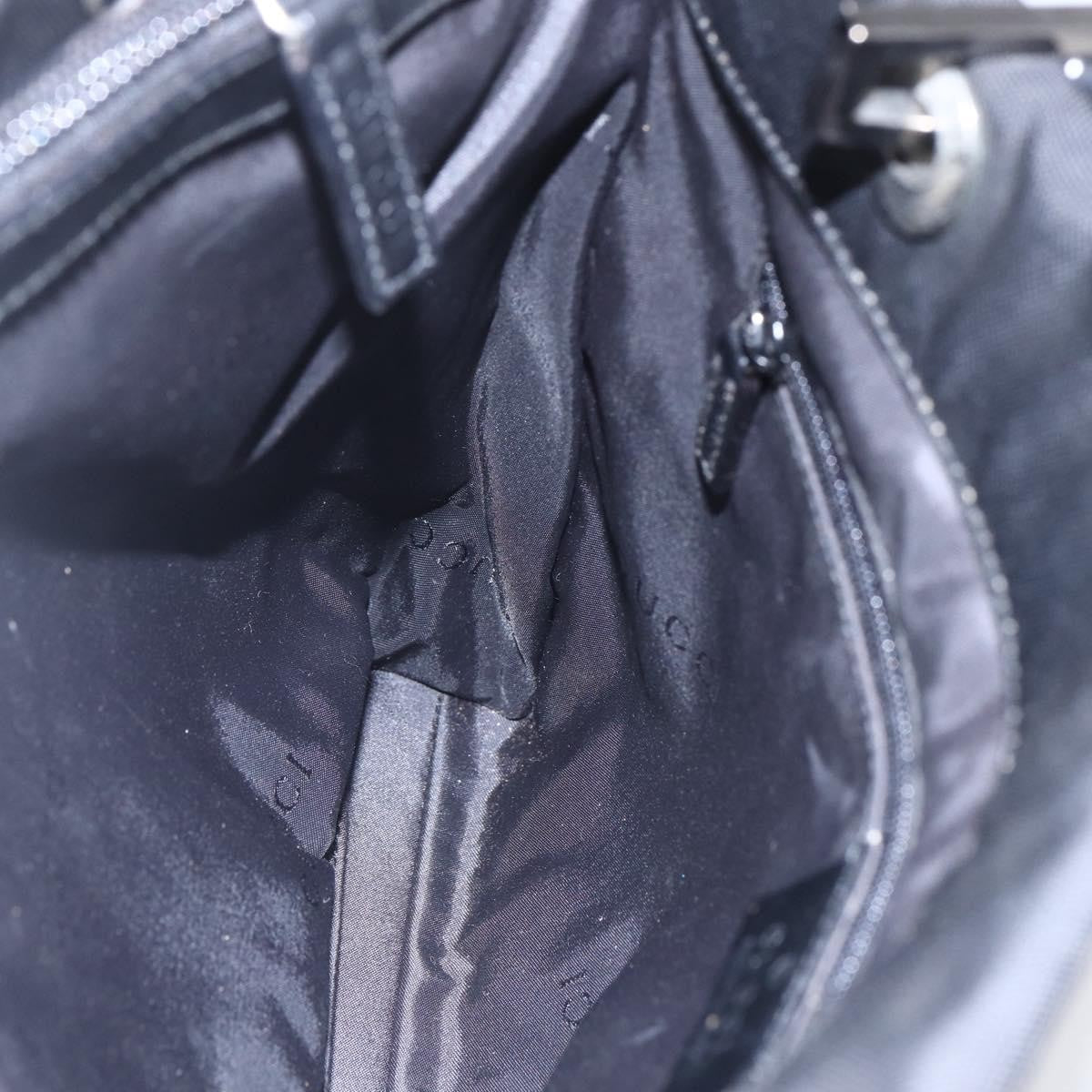 Gucci Vintage Bamboo Handle Tote Nylon, BLACK, NYLON, Handbag