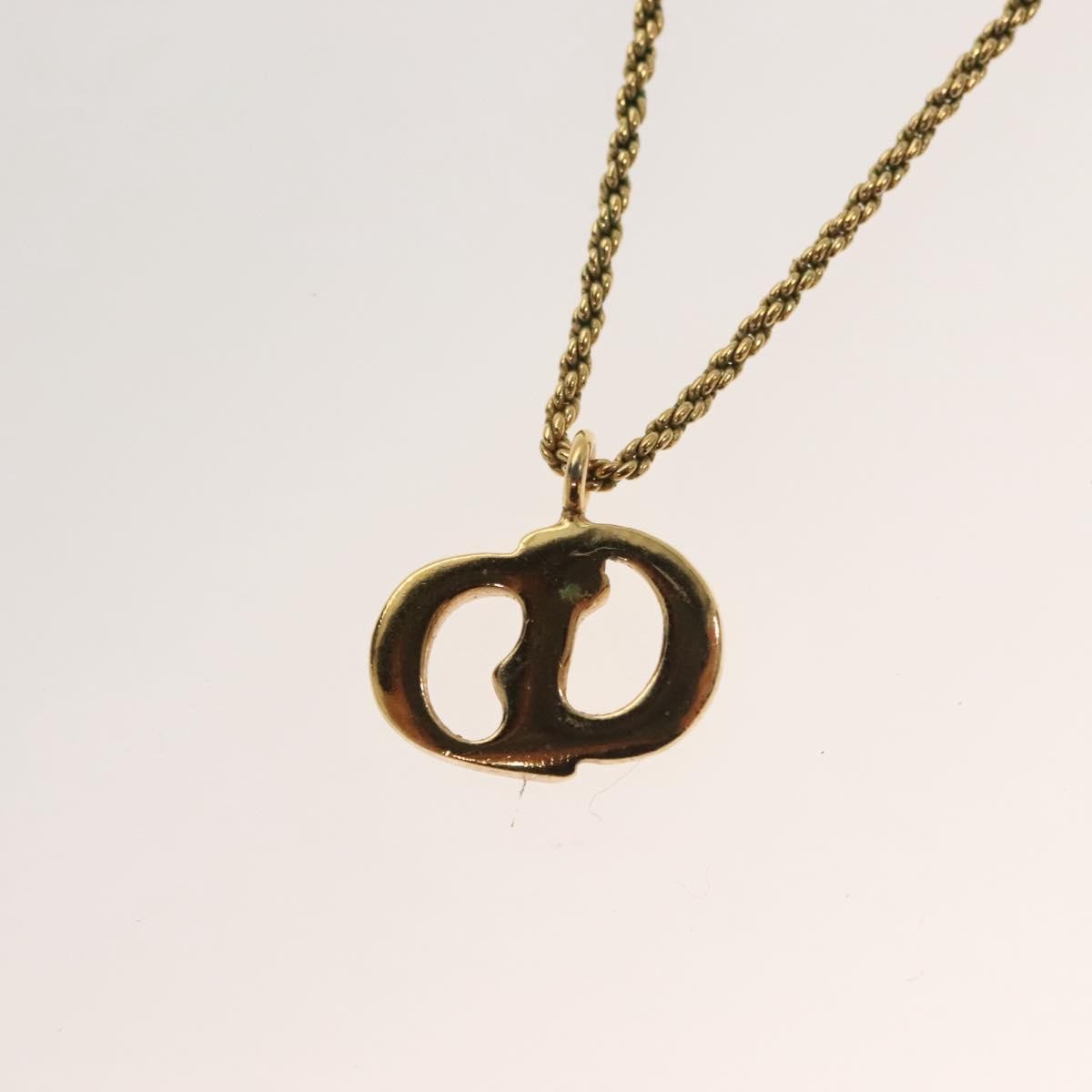 Christian Dior CD Pendant Necklace Metal, GOLD, METAL, Necklace