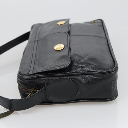 Celine Shoulder Bag Leather, BLACK, LEATHER, Shoulder bag